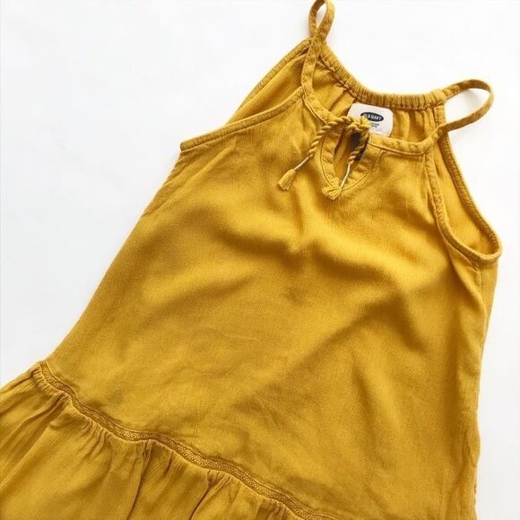 Old Navy mustard guazy drop waist dress EUC XS(5T) - Picture 2 of 4